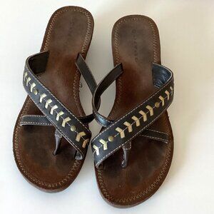 Airwalk Women's Brown Small Wedge Heel Slip-on Sandals Size 8 Open Toe